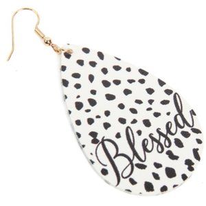 DALMATIAN "BLESSED" PRINT EARRINGS